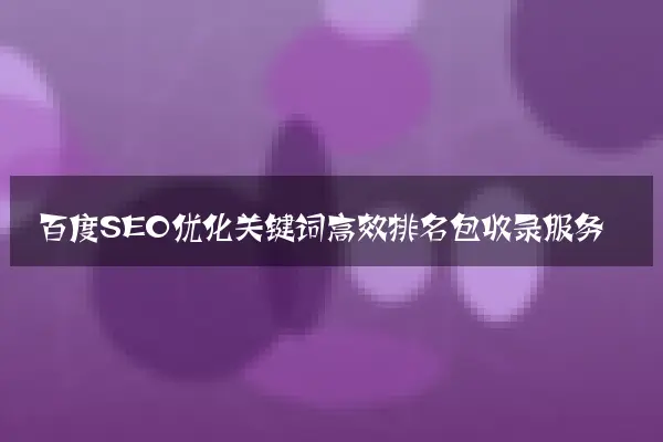 百度SEO优化关键词高效排名包收录服务